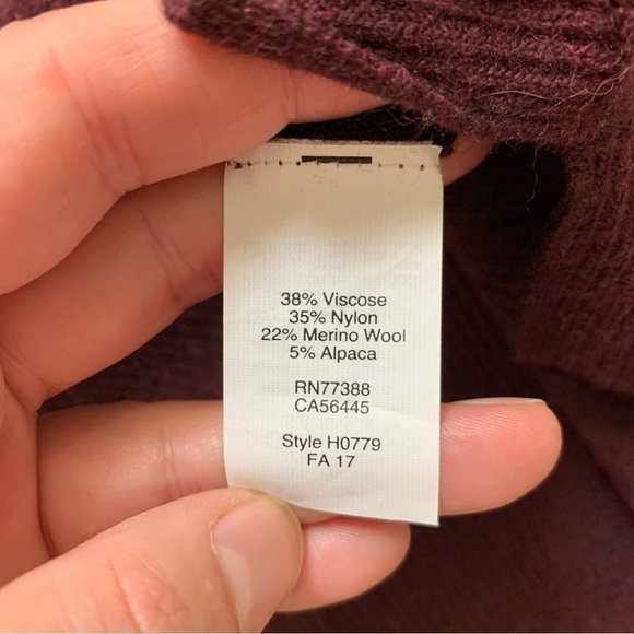 Madewell Maroon Red Waffle Knit Slouch Wool Blend Sweater - Picture 3 of 4